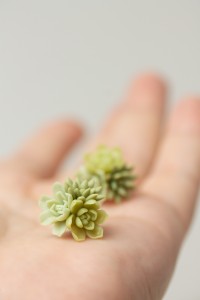 Handmade Succulent Bouquet Stud Earrings – Green
