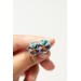 Blue Red  Pansy Stud Earrings | Handmade Hypoallergenic Flower Jewelry