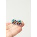 Blue Red  Pansy Stud Earrings | Handmade Hypoallergenic Flower Jewelry