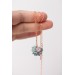 Blush and Blue Succulent Necklace – Delicate Polymer Clay Jewelry