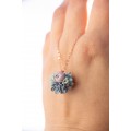 Blush and Blue Succulent Necklace – Delicate Polymer Clay Jewelry