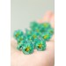 Mint Pansy Stud Earrings | Handmade Hypoallergenic Flower Jewelry
