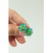 Mint Pansy Stud Earrings | Handmade Hypoallergenic Flower Jewelry