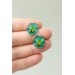 Mint Pansy Stud Earrings | Handmade Hypoallergenic Flower Jewelry