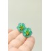 Mint Pansy Stud Earrings | Handmade Hypoallergenic Flower Jewelry
