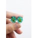 Mint Pansy Stud Earrings | Handmade Hypoallergenic Flower Jewelry