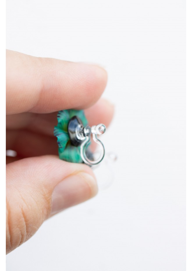 Mint Pansy Stud Earrings | Handmade Hypoallergenic Flower Jewelry