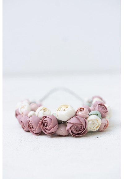 Pastel Ranunculus Flower Necklace – Handmade Polymer Clay Jewelry
