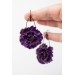 Purple Flower Statement Earrings – Handmade Jewelry