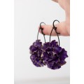 Purple Flower Statement Earrings – Handmade Jewelry