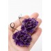 Purple Flower Statement Earrings – Handmade Jewelry