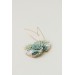 Handmade Gray‑Green Succulent Earrings (Polymer Clay, Rose Gold)