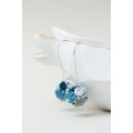 Handmade Blue and Gray Succulent Earrings (Polymer Clay)