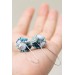 Handmade Blue and Gray Succulent Earrings (Polymer Clay)