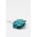 Curly Teal Flower Earrings