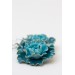 Curly Teal Flower Earrings