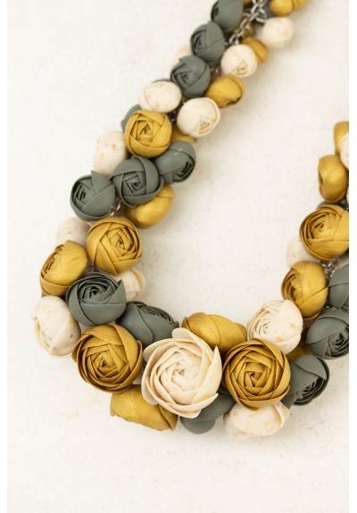 Serendipity – Handmade Floral Necklace with Over 100 Flowers, Polymer Clay Statement Necklace, Unique Gift for Her
