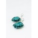 Curly Teal Flower Earrings
