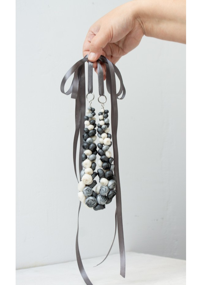 Beyond Colors Necklace – Unique Handmade Gray and White Floral Jewelry | Eten Iren