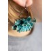 Curly Teal Flower Earrings