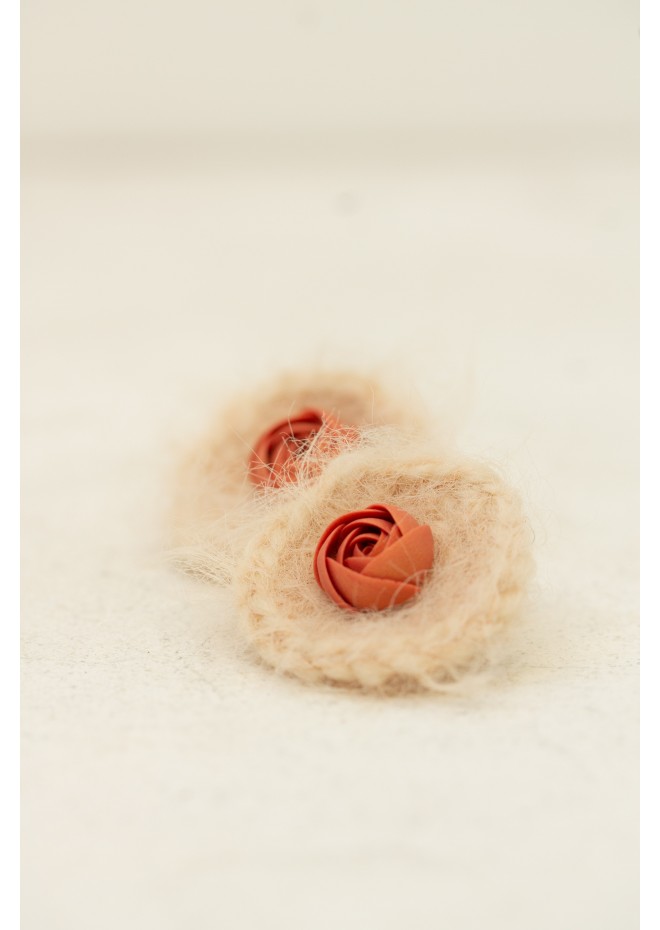 Handmade Crochet Flower Stud Earrings