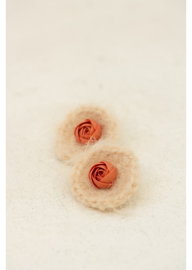 Handmade Crochet Flower Stud Earrings