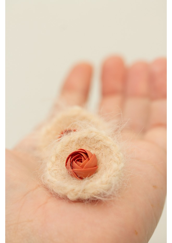 Handmade Crochet Flower Stud Earrings