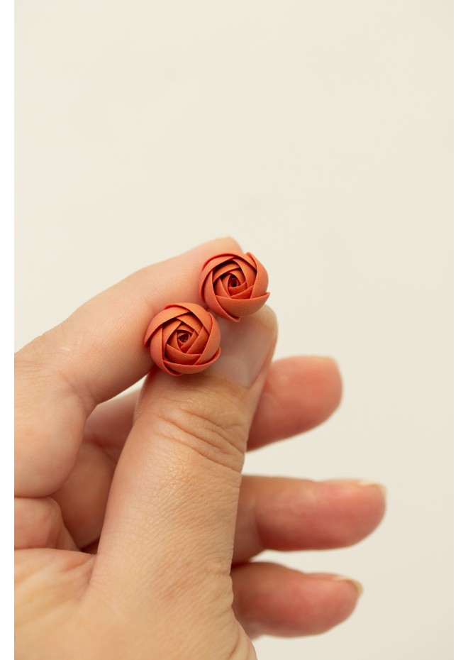 Handmade Crochet Flower Stud Earrings