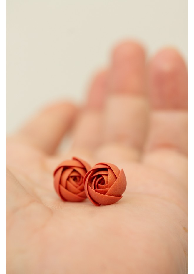 Handmade Crochet Flower Stud Earrings