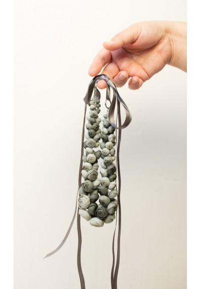 Gray Bloom Necklace – One of a Kind Handmade Floral Design