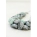 Gray and Mint Handmade Floral Necklace