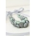 Gray and Mint Handmade Floral Necklace