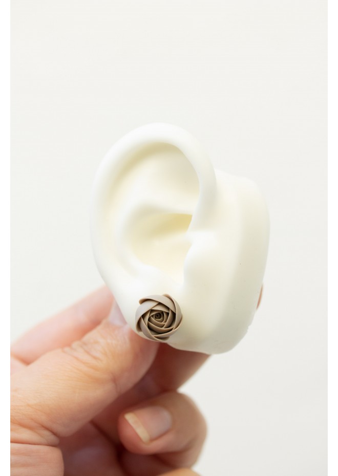 Cozy Crochet Flower Stud Earrings