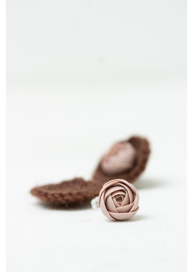 Cozy Crochet Flower Stud Earrings