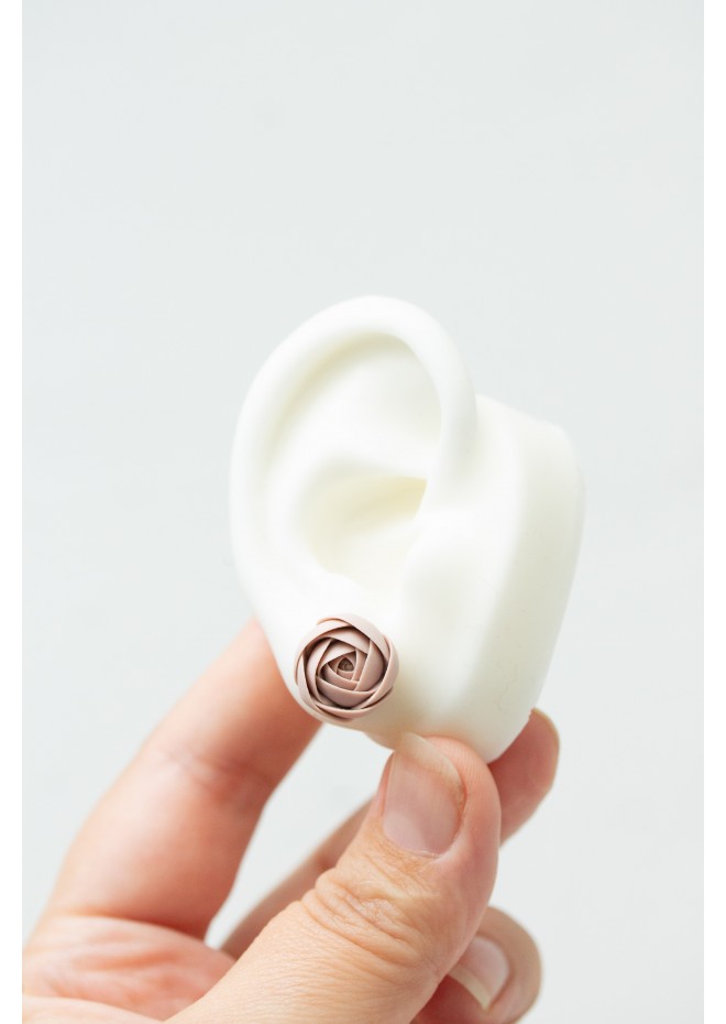 Cozy Crochet Flower Stud Earrings