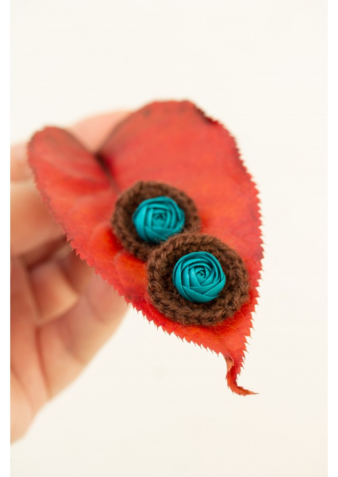 Cozy Crochet Flower Stud Earrings