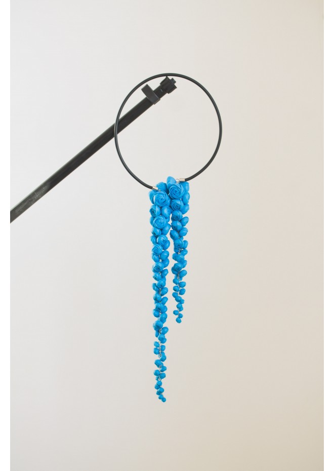 Blue Sculptural Asymmetric Necklace