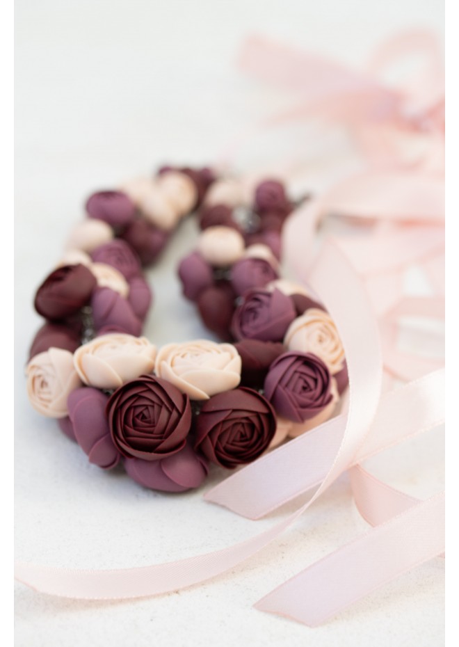 Purple Rose Floral Necklace