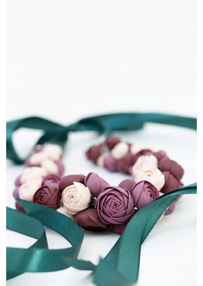 Purple Rose Floral Necklace