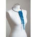 Blue Sculptural Asymmetric Necklace