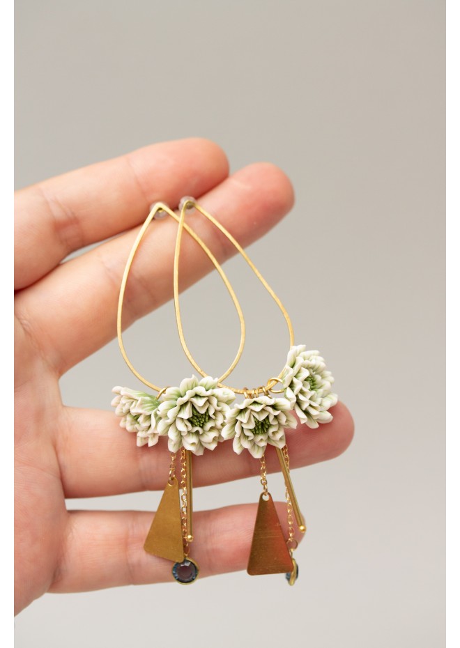 Chrysanthemum Flower Earrings