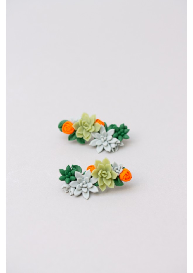 Handcrafted Succulent Cuff Earrings