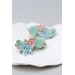 Blue, Pink, and Green Succulent Echeveria Cuff Earrings