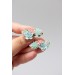 Blue, Pink, and Green Succulent Echeveria Cuff Earrings