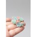 Blue, Pink, and Green Succulent Echeveria Cuff Earrings