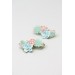 Blue, Pink, and Green Succulent Echeveria Cuff Earrings