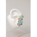 Blue, Pink, and Green Succulent Echeveria Cuff Earrings