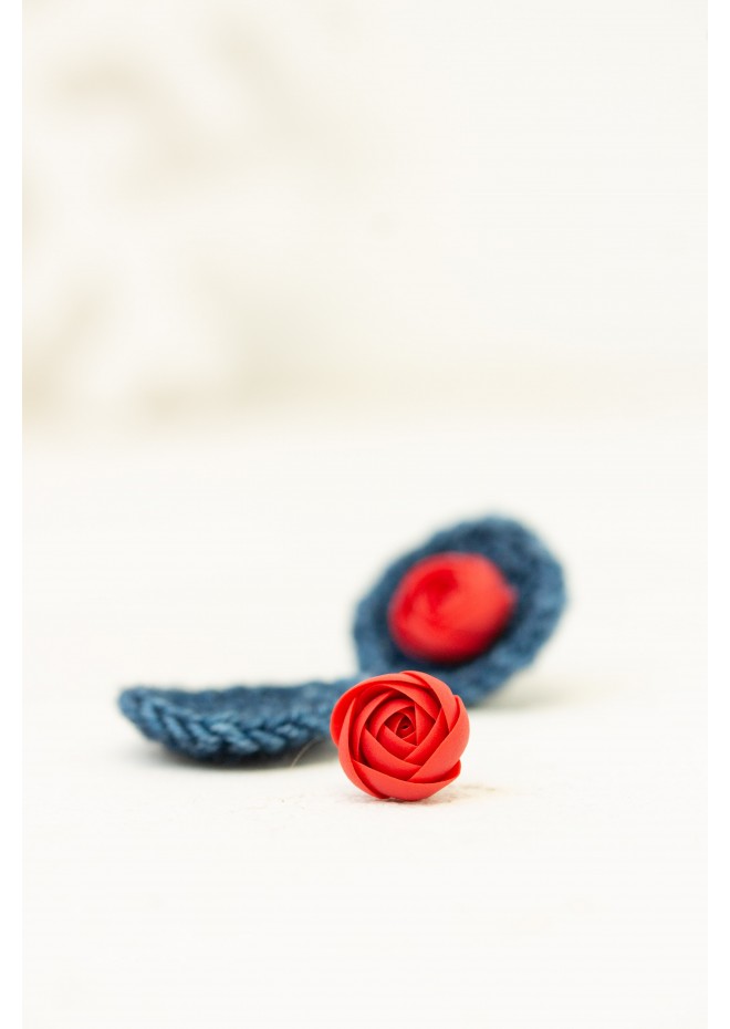 Cozy Crochet Flower Stud Earrings