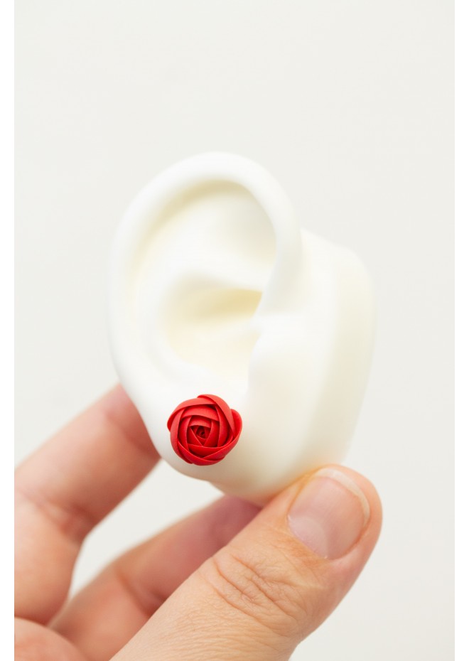 Cozy Crochet Flower Stud Earrings