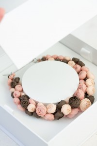 Blush & Cocoa Statement Necklace – Sculptural Floral Necklace, Unique Gift for Her